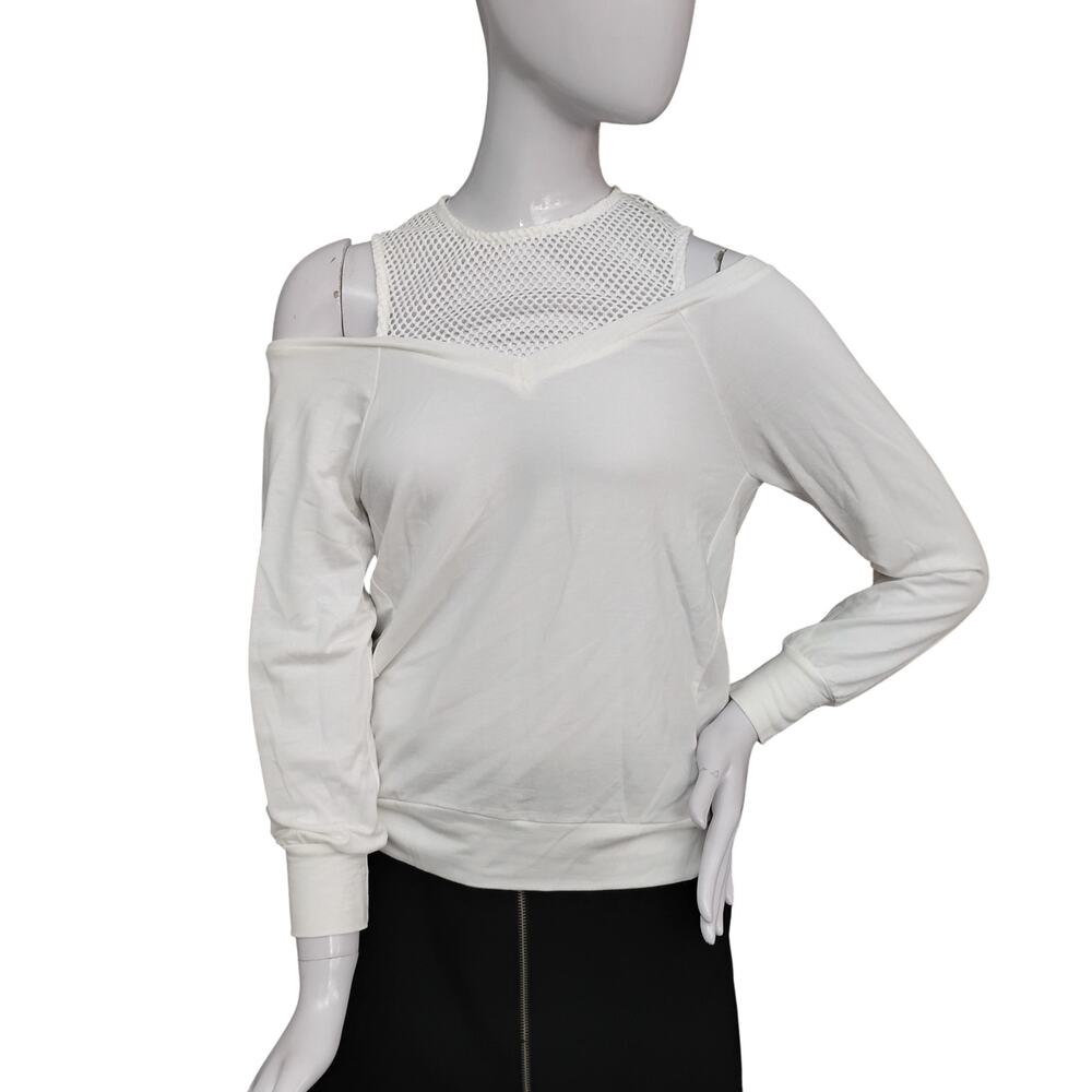 NWT Red Haute Mesh Top Size Small White